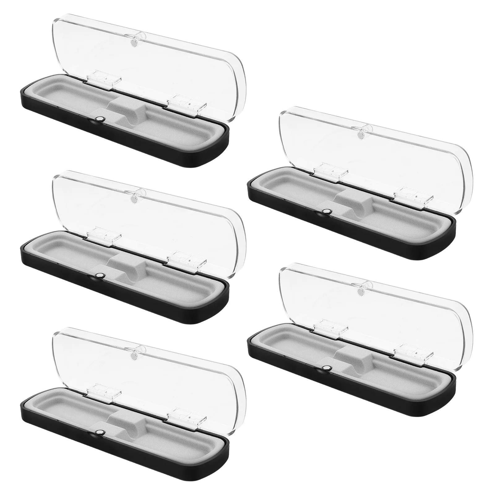 

5Pcs Rectangular Clear Plastic Pen Case Transparent Organizer Pencil Box Desktop Stationery Holder Pencil Box Plastic