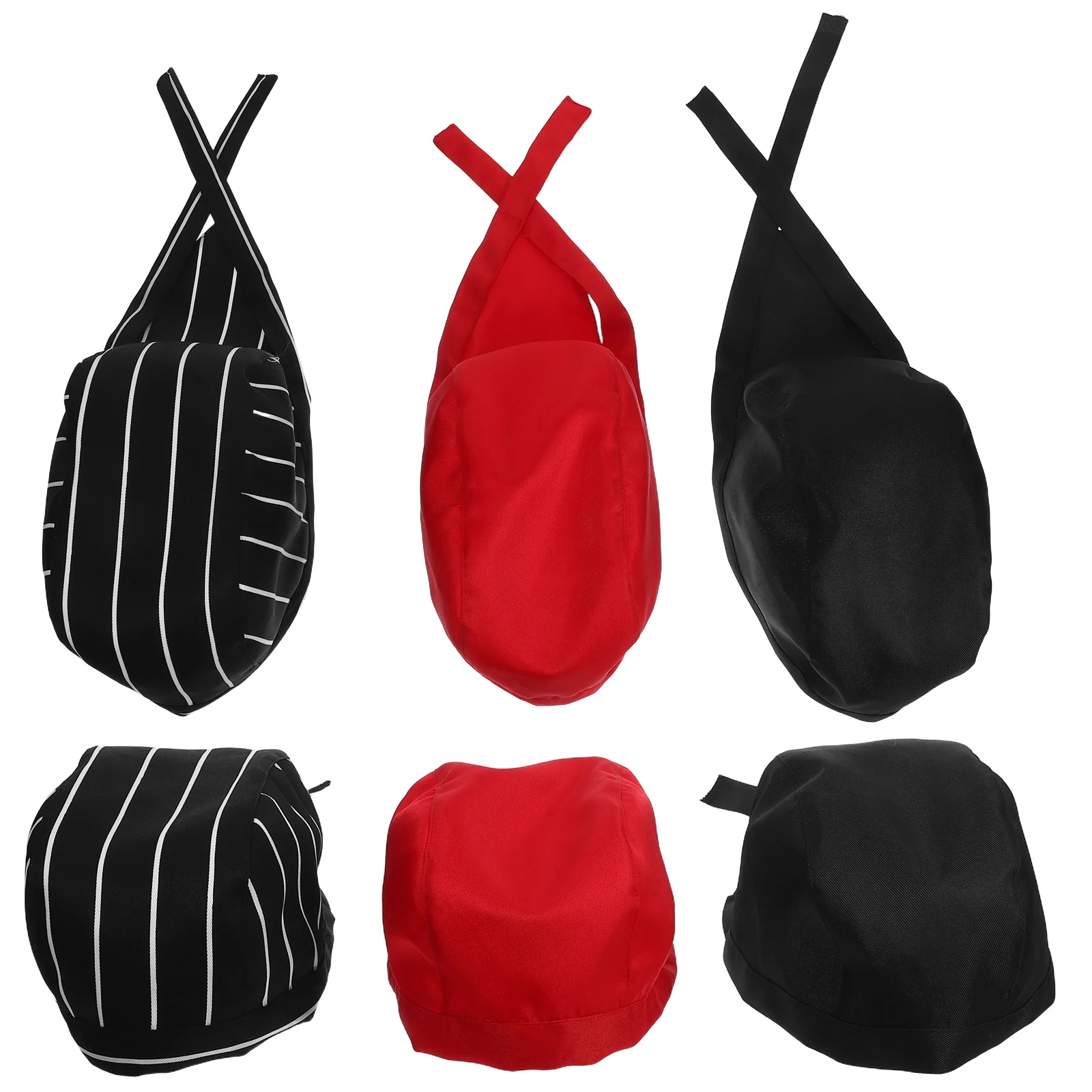 6Pcs Chef Hats Breathable Adjustable Kitchen Cooking Caps Unisex Washable Food Service Headwear for Restaurant Waiters and Cooks