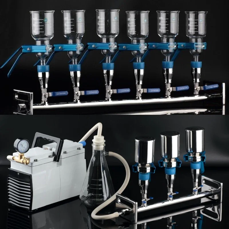 

lab vacuum pump Stainless Steel Manifolds Vacuum Filter Solvent Filtration Apparatus MCE Filter membrane Bottle Top Filter