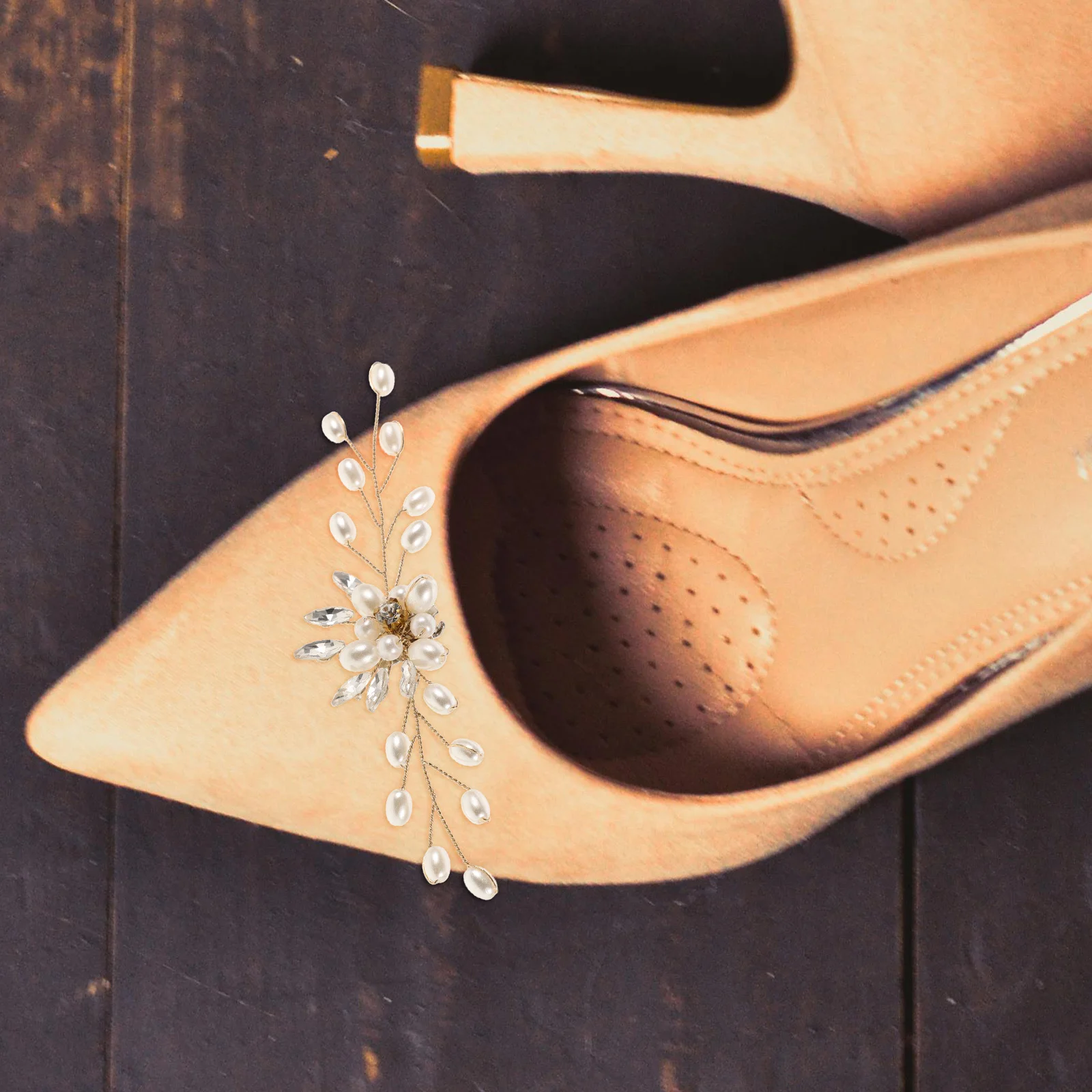 

2Pcs Rhinestone Wedding Shoe Clips Pearl Flower Clip Bridal Shoe Charms Jewelry Decorative Buckles Decorative Clips for Shoes