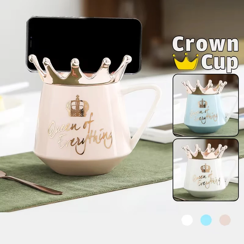 

Nordic Wind Queen Of Everything Creative Crown Theme Milk Coffee Mugs Cartoon Crown Mugs Breakfast Water Cup Girlfriend Gift