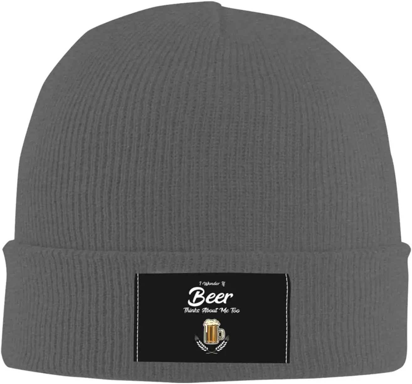 I Wonder If Beer Thinks About Me Too,Soft and Warm Beanie Hat Skullie Cap for Women and Men