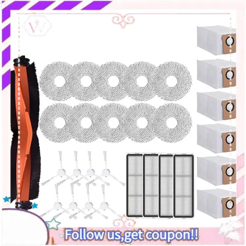 

A50F - Аксессуары для робота-пылесоса Xiaomi X20+/X20plus: роликовая щетка, боковая щетка, фильтр, насадки для влажной уборки, мешки для сбора пыли, запасные части