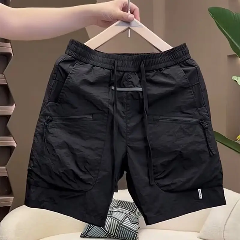 

Summer New Men Shorts American Style Cargo Multi Pocket Zipper Five Inch Shorts Lightweight Quick Dry Casual Beach Shorts