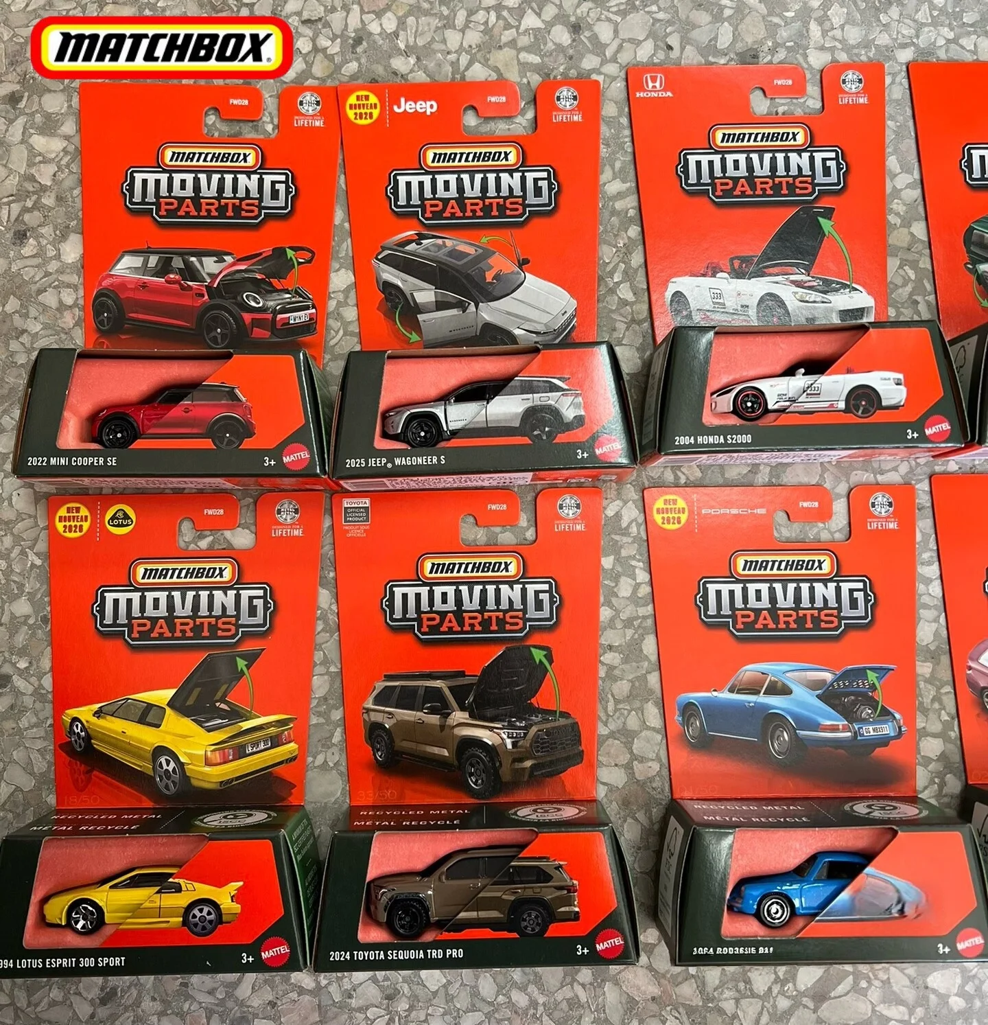 

New 2026 Matchbox Moving Parts Fwd28 Collectible Diecast Car Models Acura Jeep Lotus Mini Volkswagen Toyota Collectors Toy Gifts