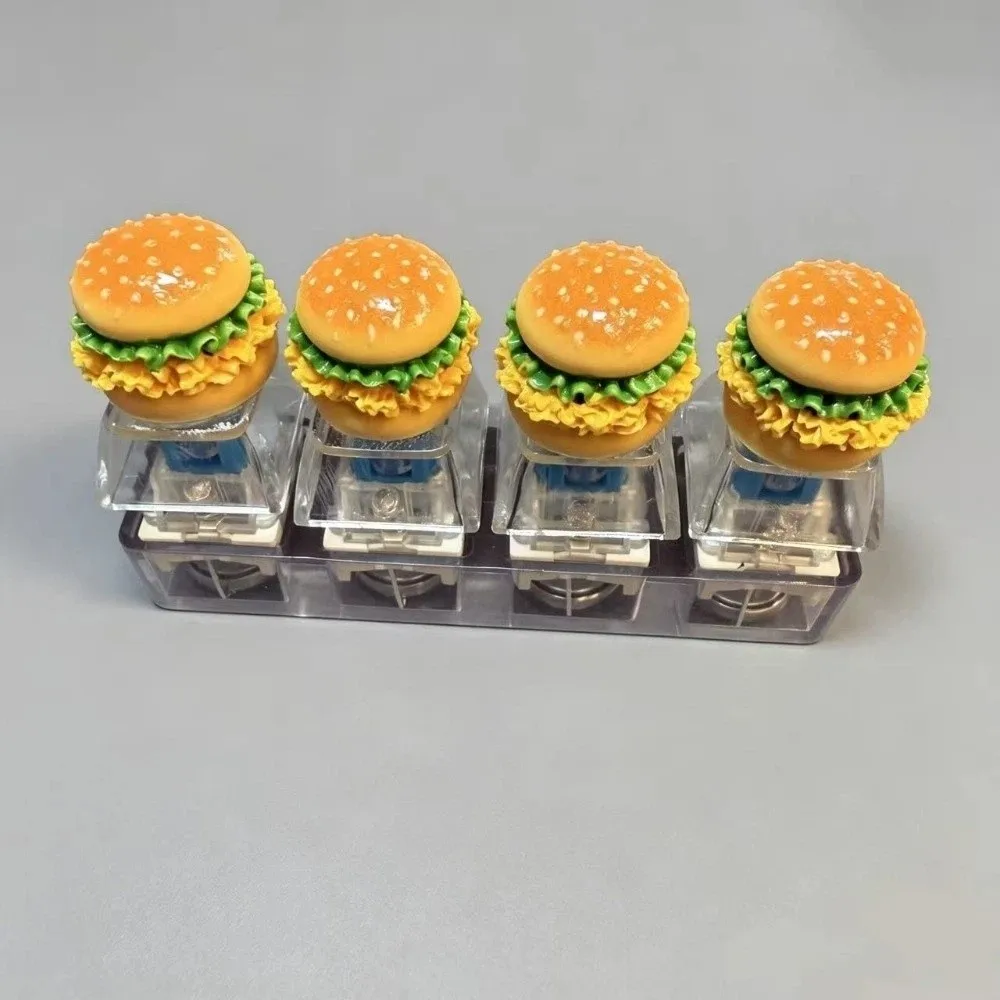 Finger Button Anti-stress Toy Pendant Mechanical Pass The Time Fidget Keychain Bread Keycap Calming Keychain Keys Bag Charms