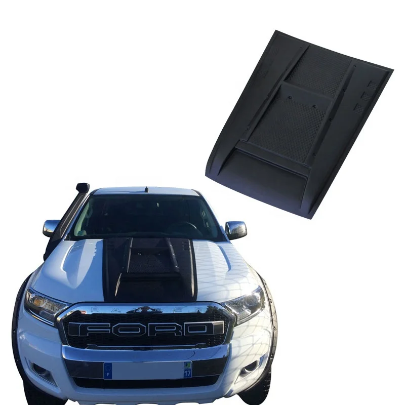 For Ford Ranger T7 2015  Wildtrak 3.2L 4x4 Pickup ABS Bonnet Hood Scoop Cover With Nut Matte Black Car Accessories