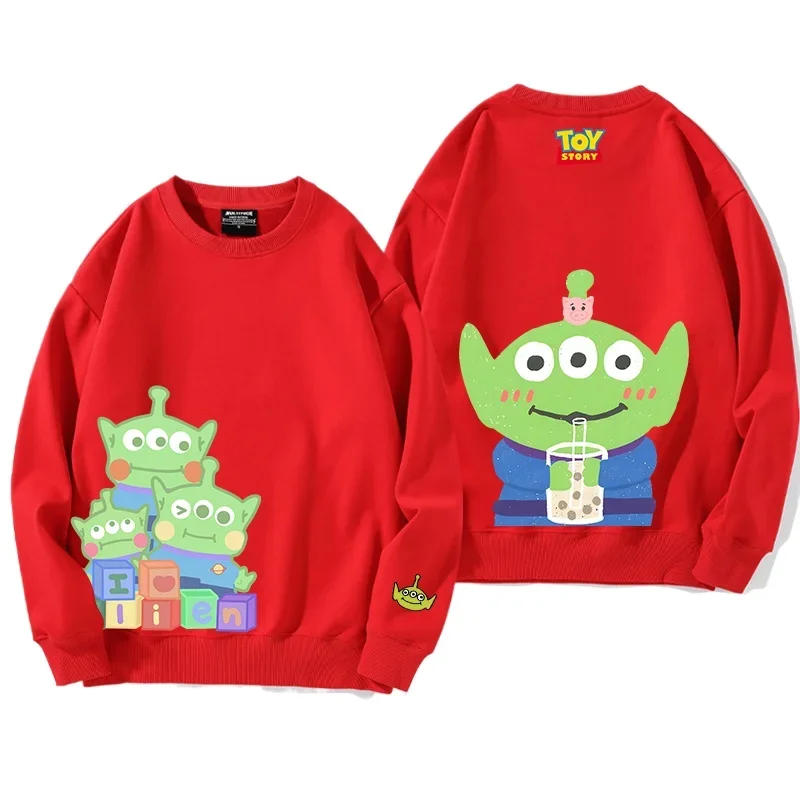 Toy Story anime Alien hoodie women\'s round neck hoodie fashionable women\'s sweater hoodie fashionable casual loose hoodie