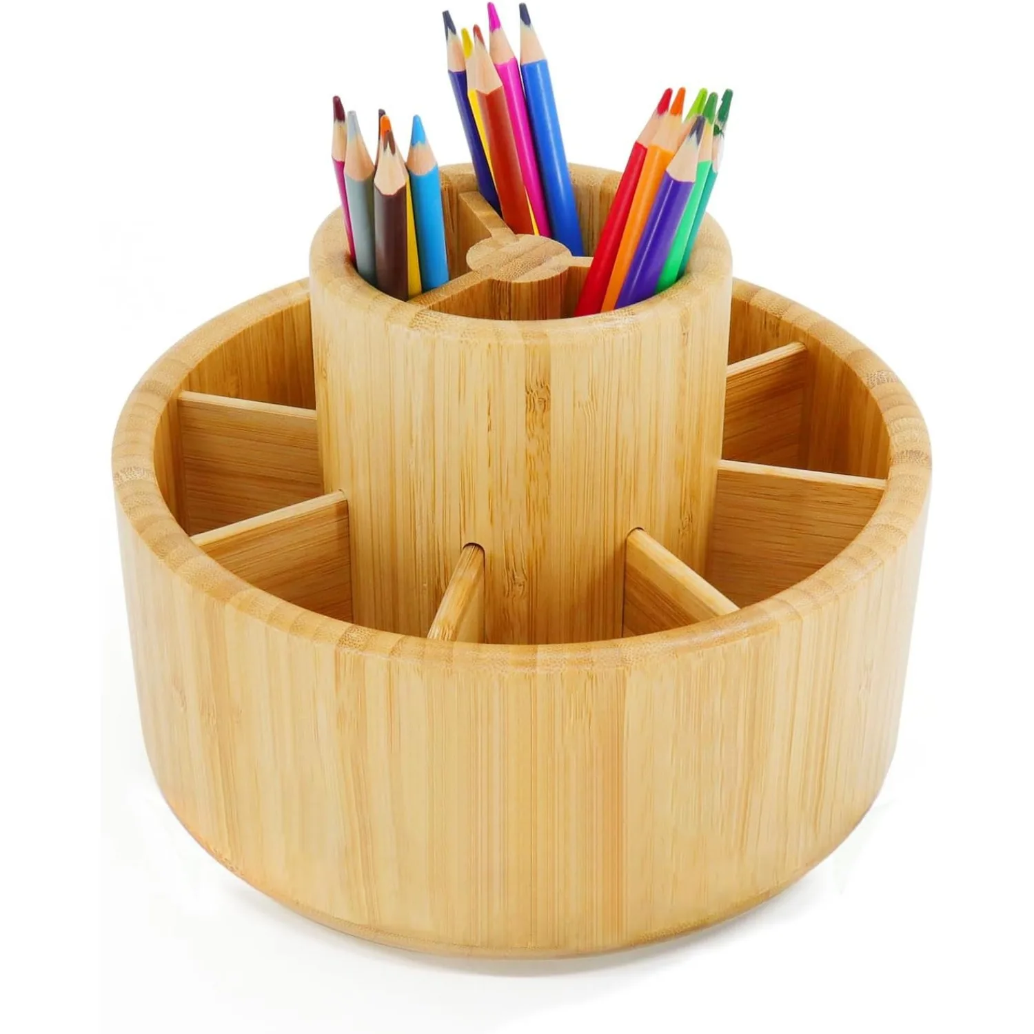 360° Rotating Desk Organizer, Heavy Duty Multi-Use Art Supply Caddy for Pens, Markers, Pencils, Makeup & Paint Brushes, All-in-One Storage Holder