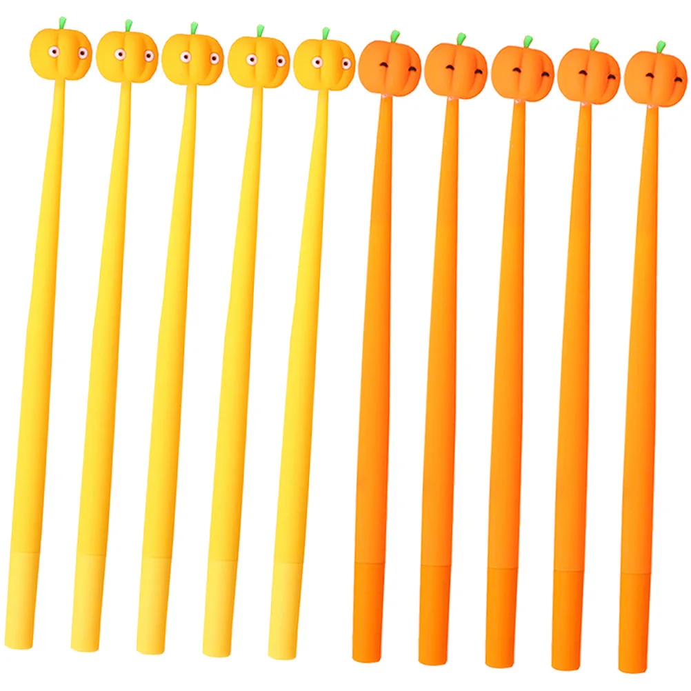 

10Pcs 0.5mm Black Pumpkin Gel Pens Smooth Writing Stationery Gifts Students Teachers Halloween Accessories Cartoon