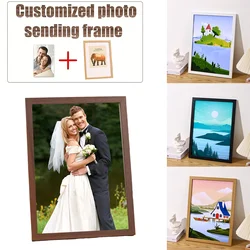 Personalized wooden photo frames, custom photo frame ornaments, simple holiday gifts indoors, commemorate precious memories