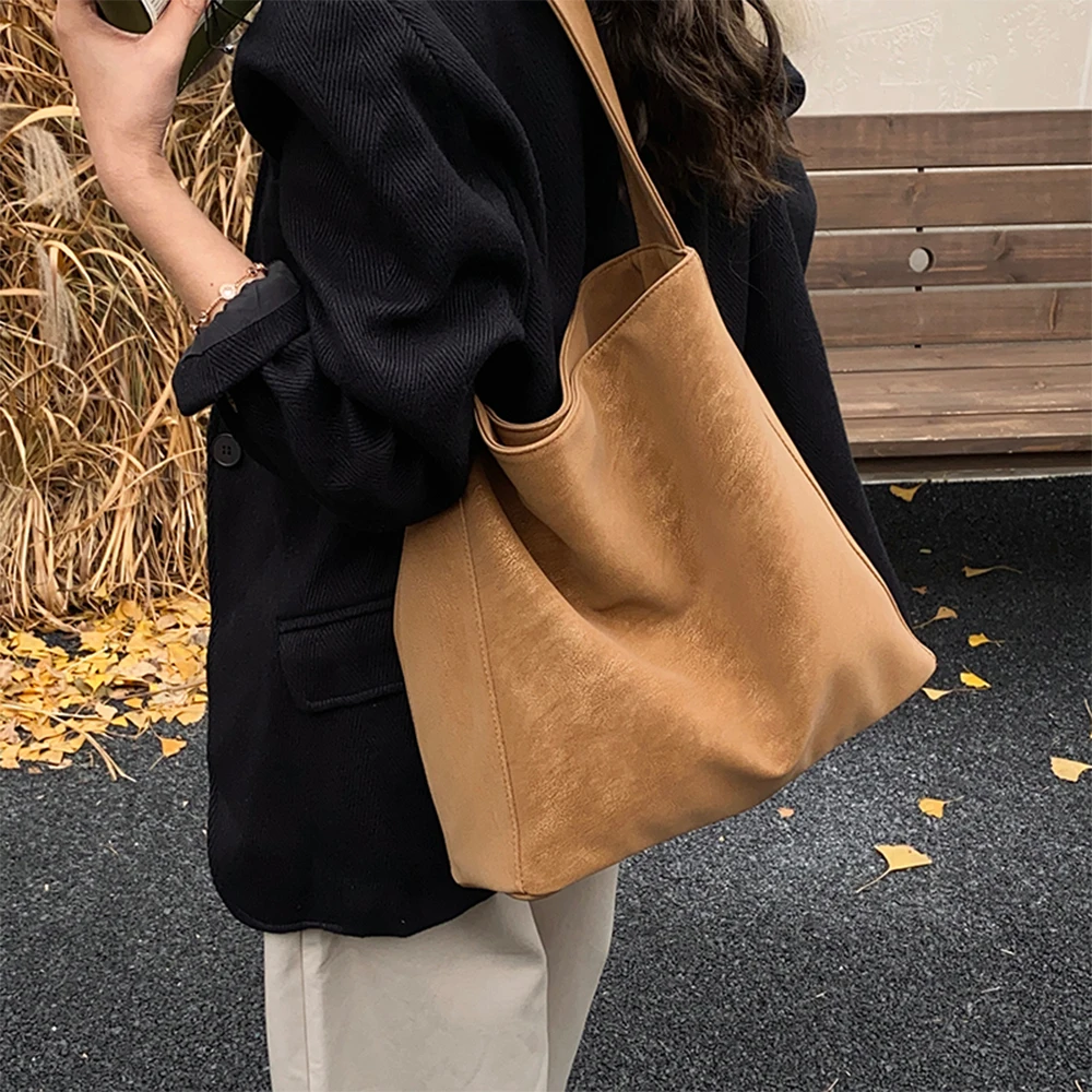 

Корейская женская сумка на осень и зиму, Новое поступление, большая вместительная модная сумка на плечо в ленивом стиле, дорожная сумка-тоут