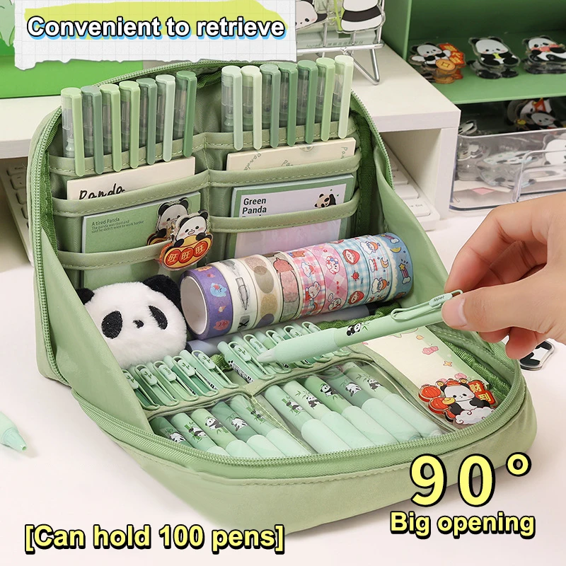 Large Capacity Pencil Cases Students Multifunctional Pen Bags Simple Solid Color Stationery Storage Bag Fashion Pencil Bag Gifts