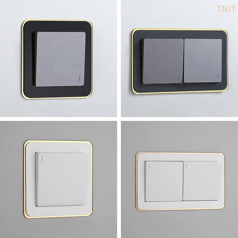 [J] Simple Acrylic Dustproof Switch Protective Cover Anti-Dirty Protective Socket Decorative Frame Switch Sticker
