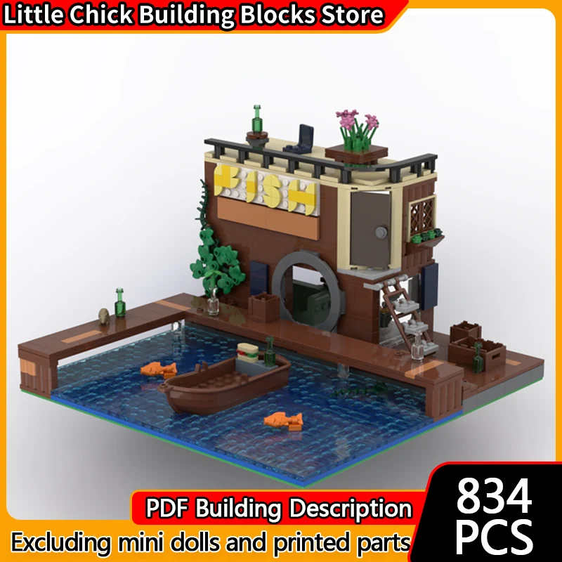 

City Street View Model MOC Building Bricks City On The Docks Modular Technology Children Holiday Gifts Assemble Toys Suit