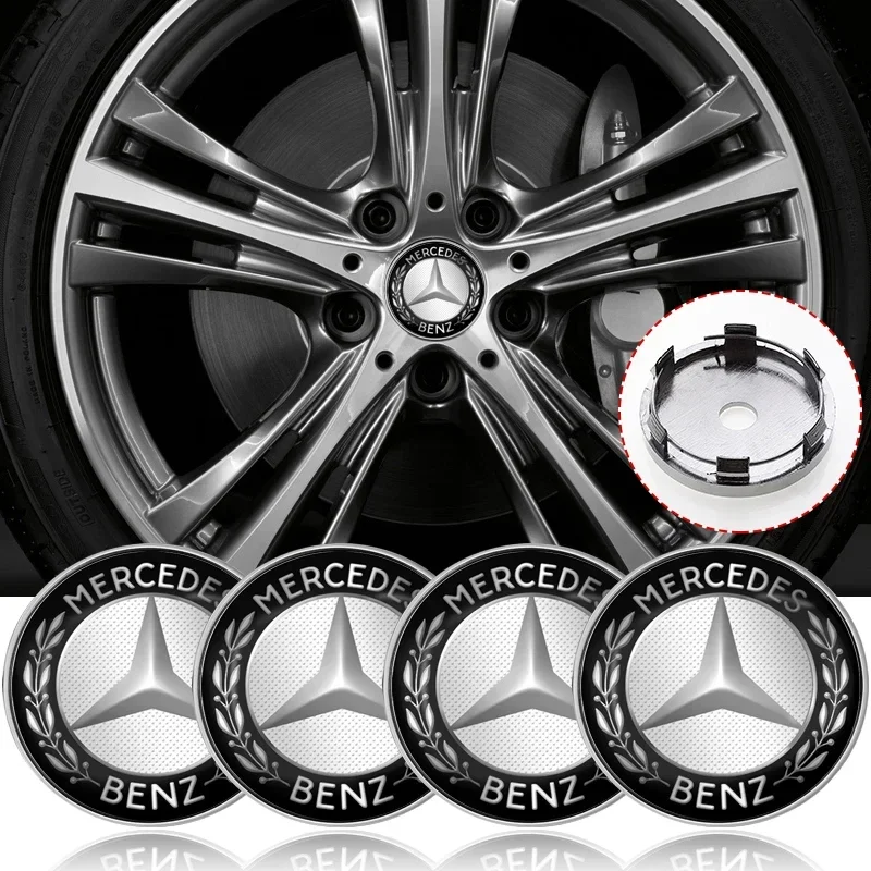 

new 4pcs 60mm Car Wheel Center Hub Cap Logo Sticker Rim Cover Emblem Decal For Mercedes Benz GLC63 GLC43 GLC250 GLC300 X253 C253