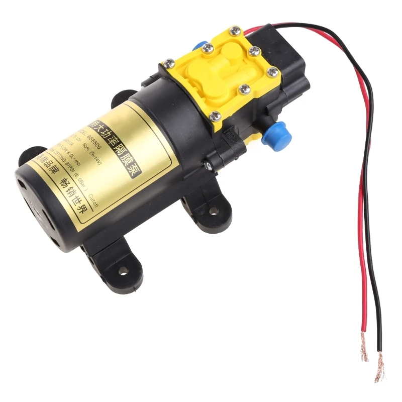 12V 8L/min Large Flow Rate Agricultural Electric Water Pump High Pressure Diaphragm Pump for Water Sprayer Car Wash Drop Ship