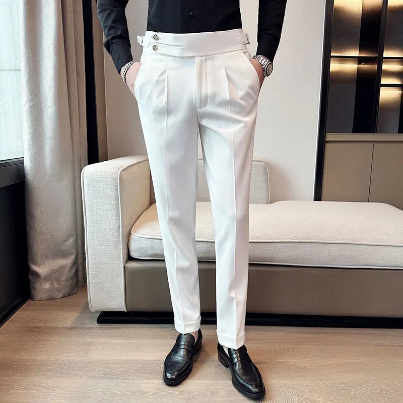 

2023 Spring/Summer British Style Naples Suit Pants Men Slim Fit Casual Formal Dress Pants High Quality Business Social Suit Pant