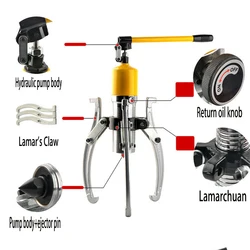 5/10/15Ton Hydraulic Gear Puller Wheel Bearing Puller Separator Tools Adjustable Two Three Jaws for Garage Repair Shop