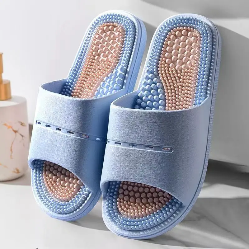 2024 Summer New Woman\'s One Word Flat Sole Massage Slippers Soft Sole Non Slip Home Slipper Bathroom Slipper Outdoor Slipper