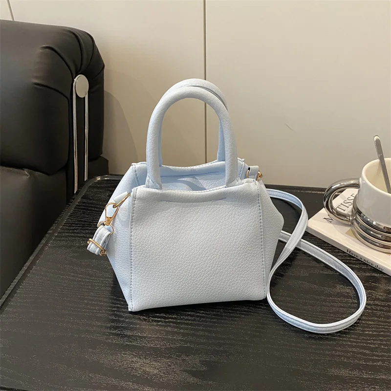 

Простые однотонные сумки через плечо из ПУ для женщин, универсальные текстурированные женские сумки-кроссбоди, повседневные портативные женские сумки-ведра