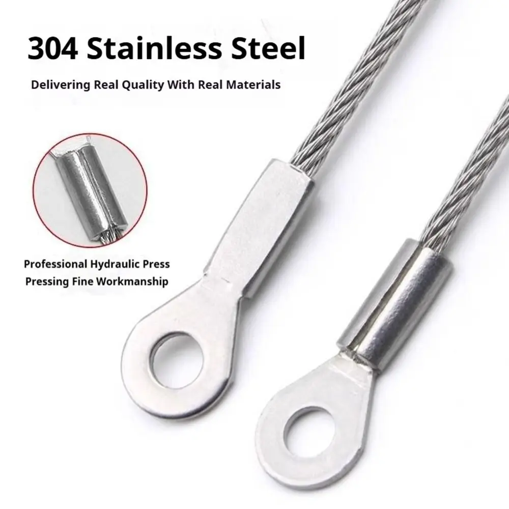 Stainless Steel Wire Rope Panel Light Rope Lighting Anti-fall Safety Hanging Wire M3-M10 Screw Fixing Hole Terminal Block