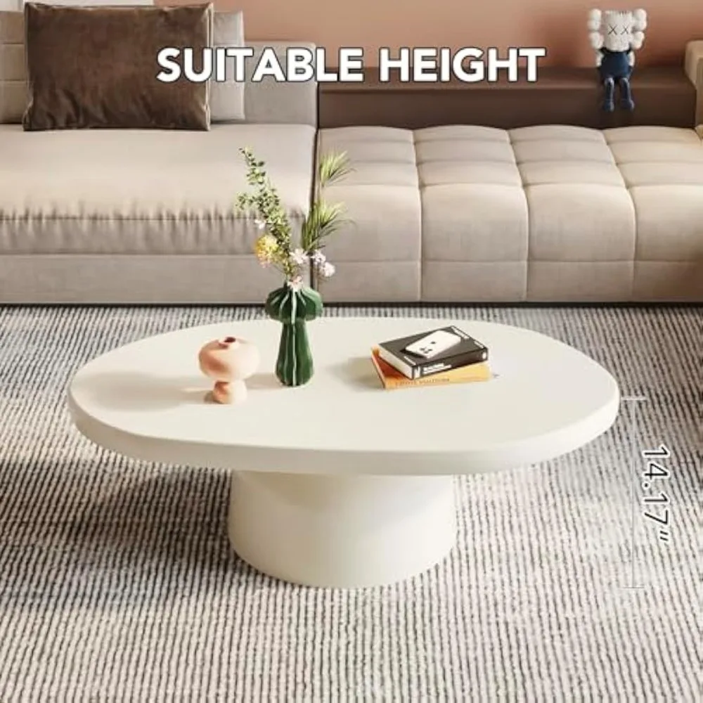 매끄러운 표면과 둥근 모서리를 갖춘 우아한 타원형 커피 테이블로 실용적이고 유지 관리가 용이하도록 디자인되었습니다.