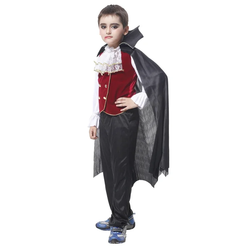 QQ8 Halloween Vampire Cosplay Costume for Kids Carnival Party Dress Up Outfit Children Role Play Vampiran5Lk￥