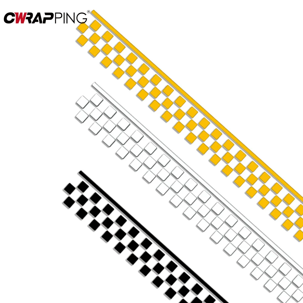 Car Waterproof Checkerboard Checkerboard Side Stripes Sticker Car Motorbike Decoration Waterproof Vinyl Stickers Car Accessories