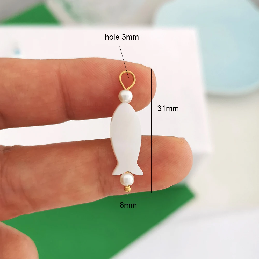 1 Piece Ocean Pendant Charm Shell Seastar Fish Turtle Coral Handmade Custom Necklace Stainless Steel Pearl Ceramic Wholesale