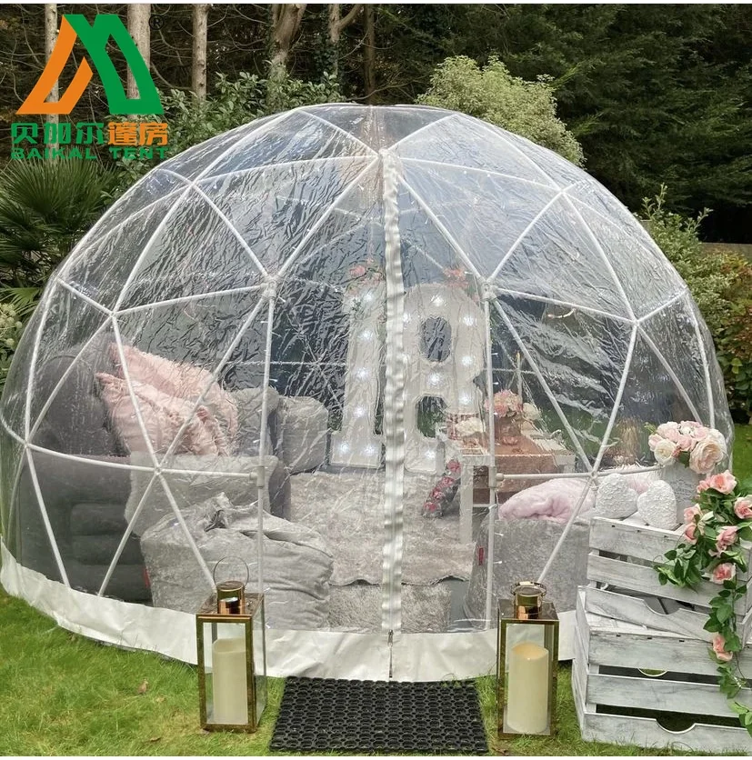 In stocks 3.6m Luxury Camping Dome Geodesic Transparent Tent Inflatable Bubble Clear Transparent Dome Tent custom