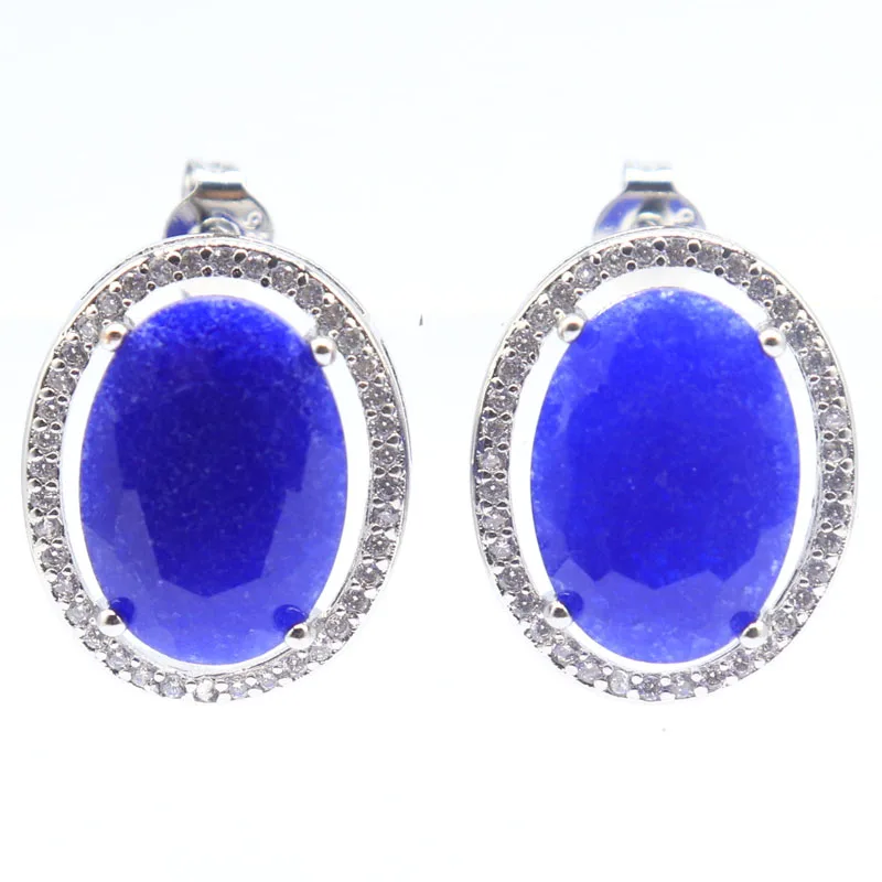 

Buy 5 Get 1 Free 18x15mm Lovely Cute 4.8g Real Red Ruby Blue Sapphire Green Emerald 925 Silver Earrings