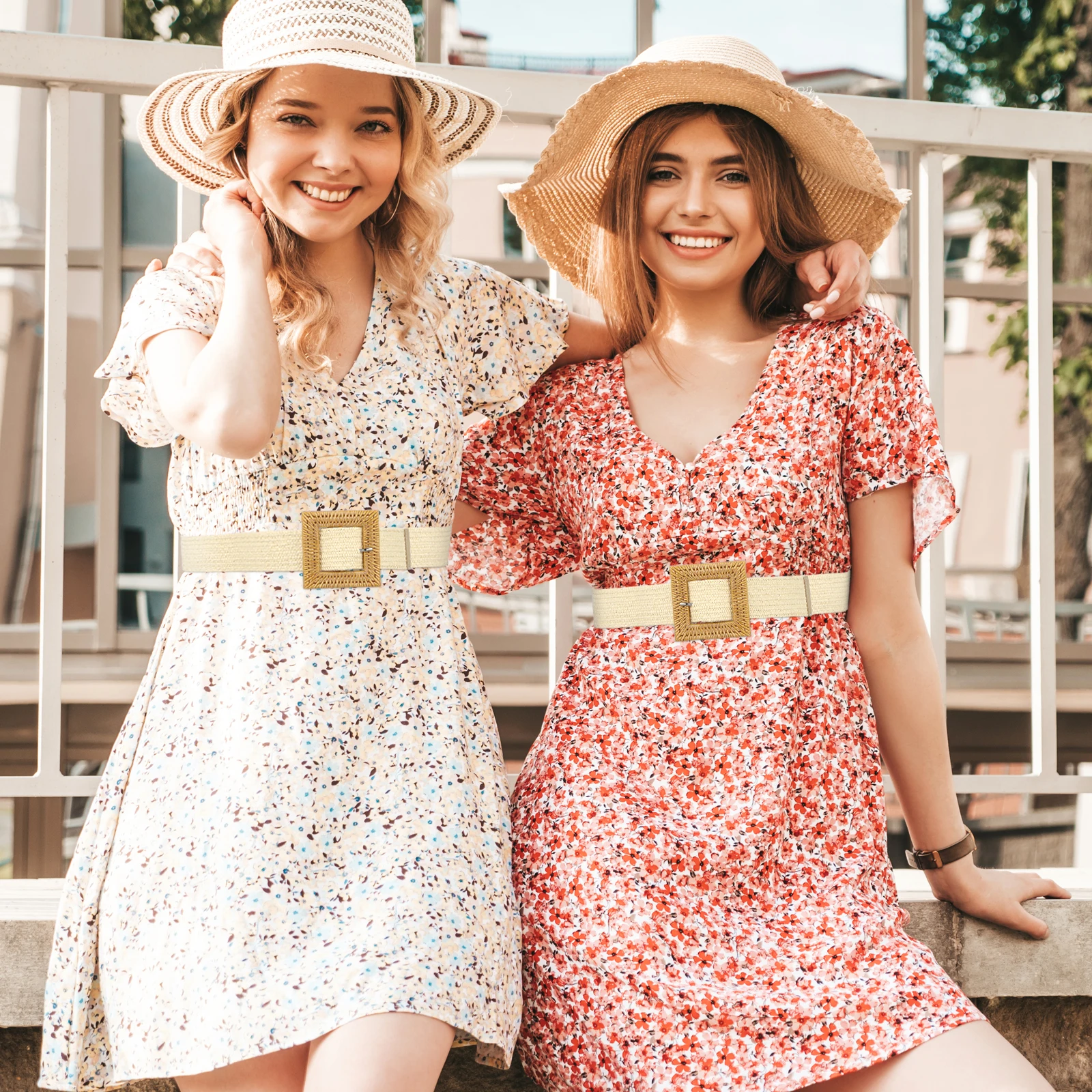 

No Hole Wide Waist For Women Retro Weaving Waistband Elastic Adjustable Belt For Jeans Pants Dresses Skirt Ornament Chain Waist