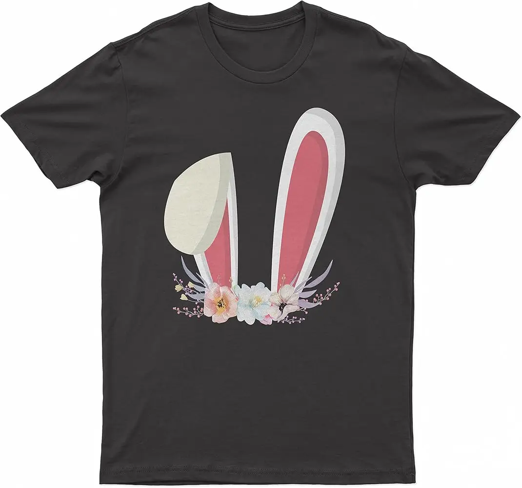 Easter Bunny Ear T-Shirt - Fashionable - Cute - Fun High Quality 100%Cotton Short Sleeve