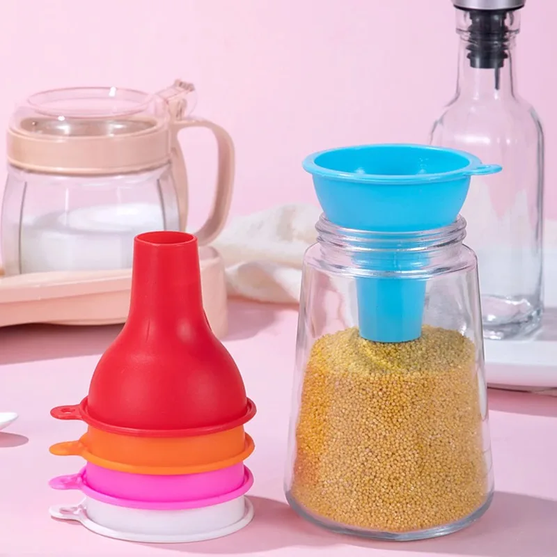 7CM Silicone Wide-Mouth Funnel Wide Mouth And Large Diameter Funnel Pour Oil Milk Powder Beans Dispense Funnel Kitchen Tool