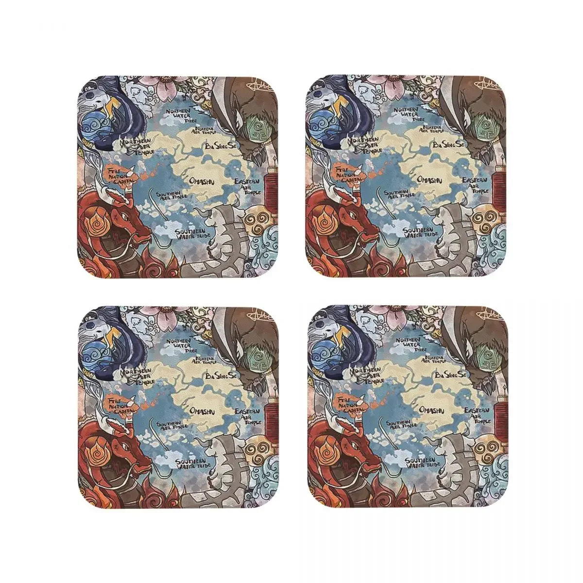 The Original Bend Coasters Kitchen Placemats Non-slip Insulation Cup Coffee Mats For Decor Home Tableware Pads Set of 4