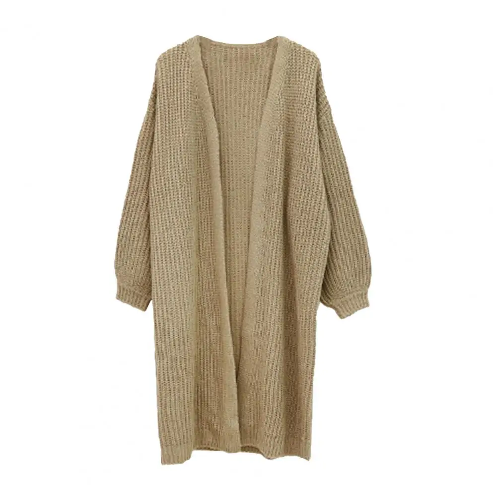 2026 New Women Knitted Sweater Coat V-Neck Long Sleeve Open Front Solid Color Knitting Cardigan Jacket Daily Wear