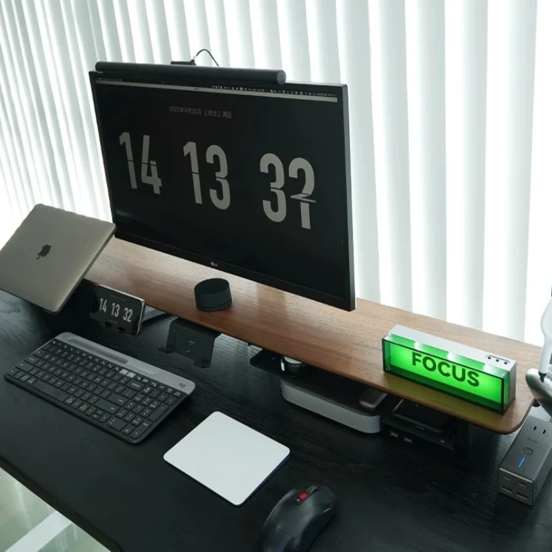 Modular Monitor Riser Stand Wooden Desktop Monitors Height Increase Holder Office Table Computer Storage Shelf Monitor Organizer