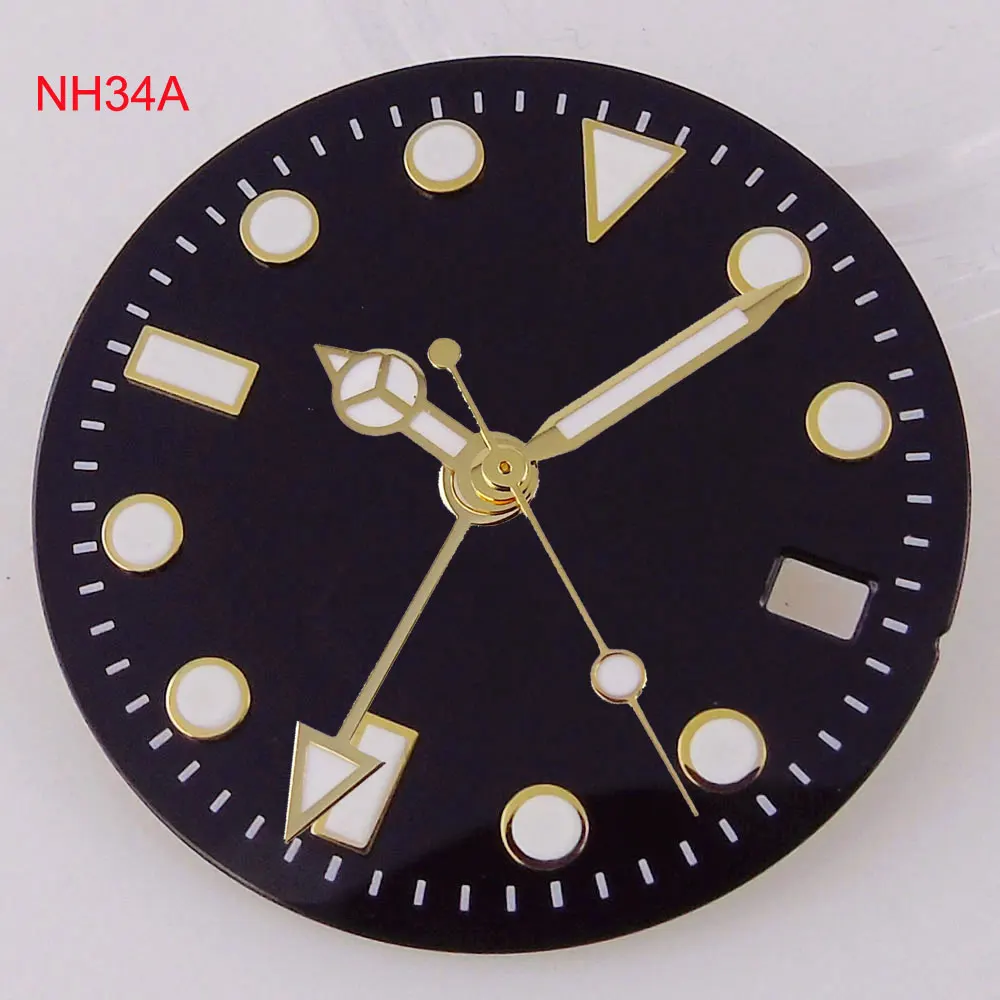 29mm NH34A 時計文字盤交換品 NH34 GMT 自動巻きムーブメントに適合