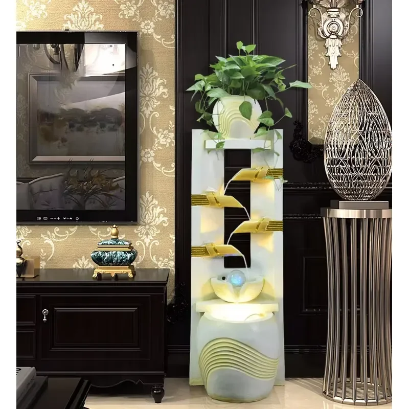 rockery fountain water resin floor lucky ornament living room entrance water feature office