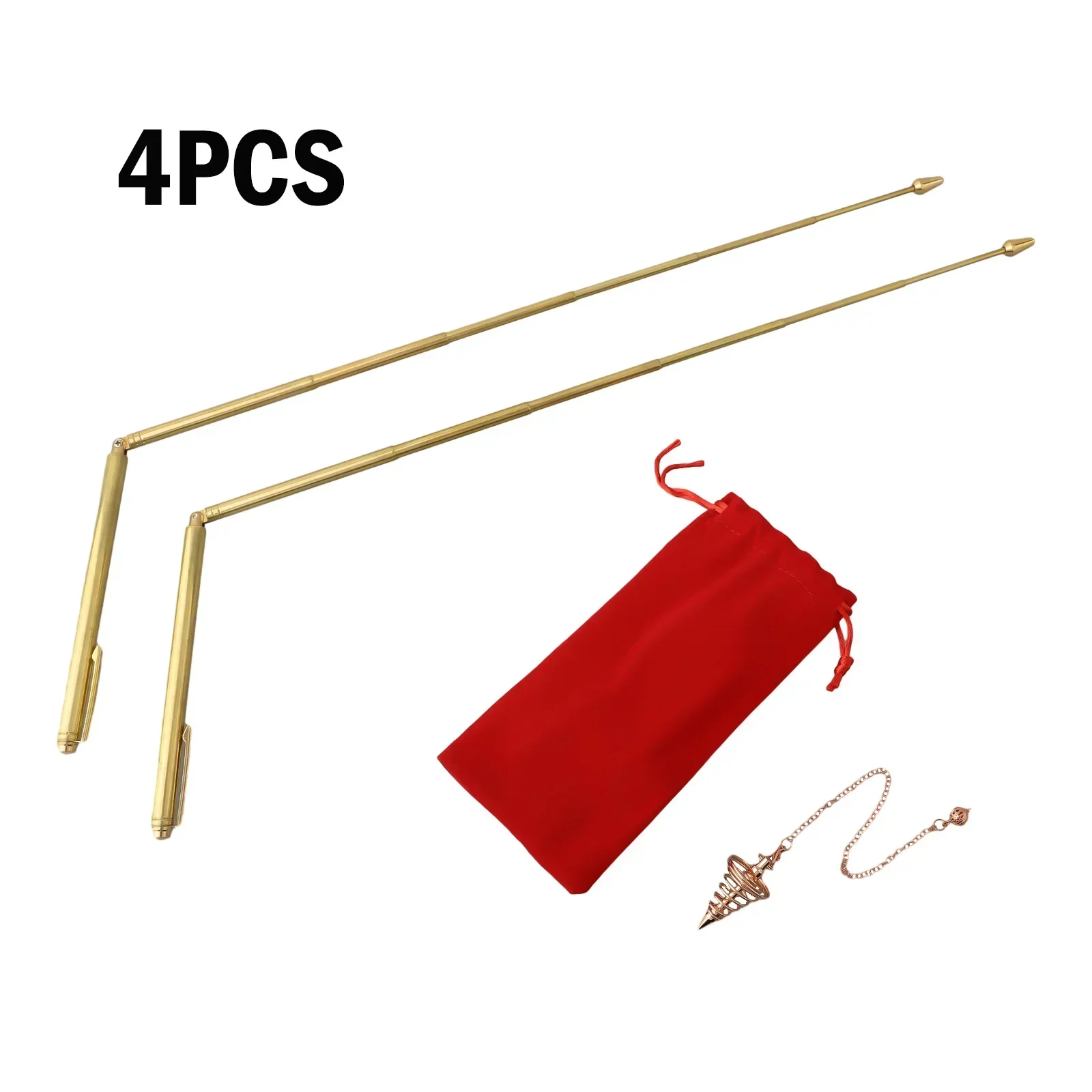 2pcs L-shaped Copper Detector Rod Metal Rod Pendulum Pendant For Find Mineral Veins Water Sources Tools Metal Detector