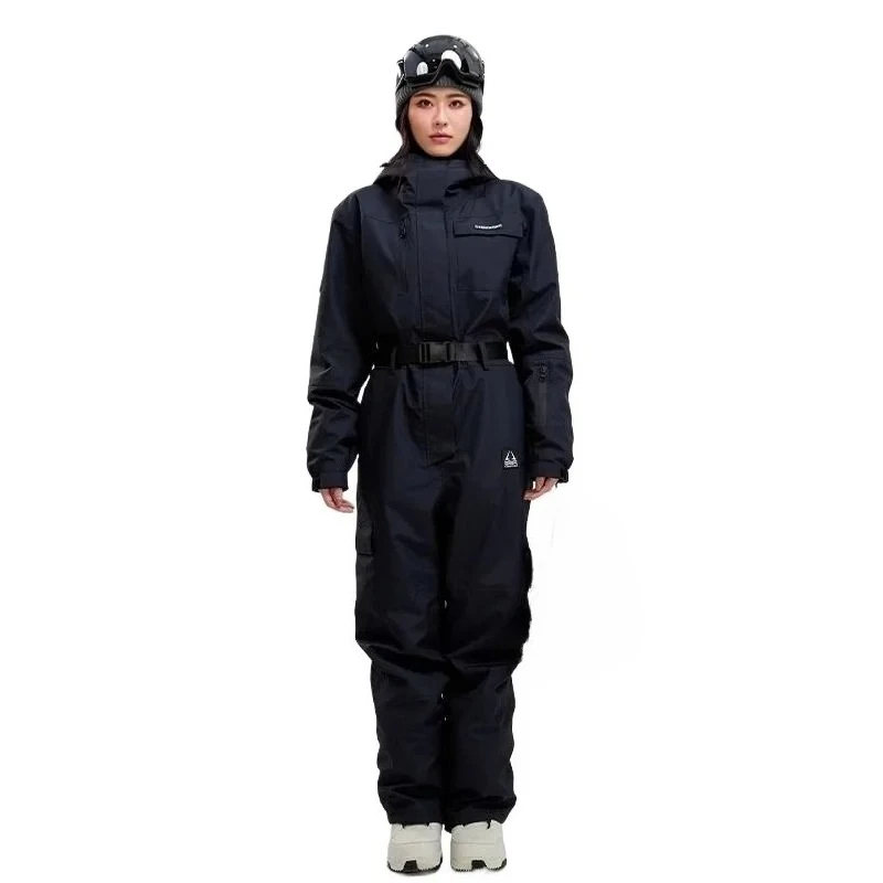 Original One-piece Ski Suit Waterproof Clothing Set, Couple's Thickened Outdoor Ski Jumpsuit
