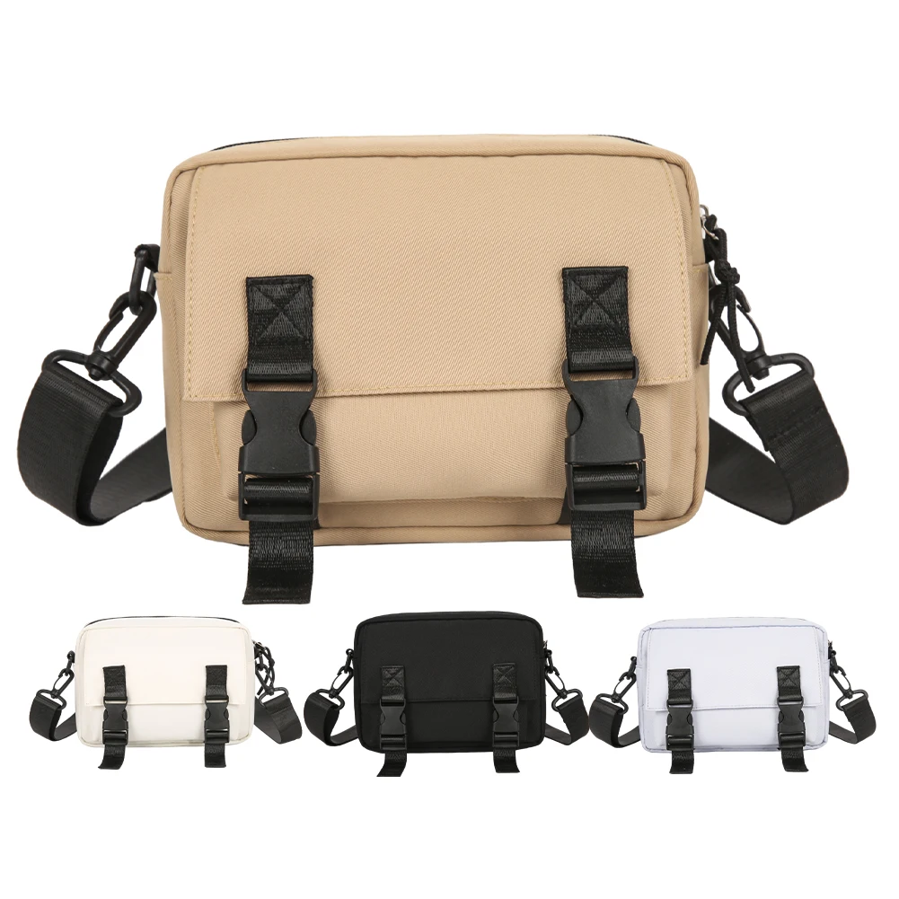 Pacote Fanny de nylon para férias e viagens de fim de semana Messenger Bag de grande capacidade, moda monocromática, bolsa de compras