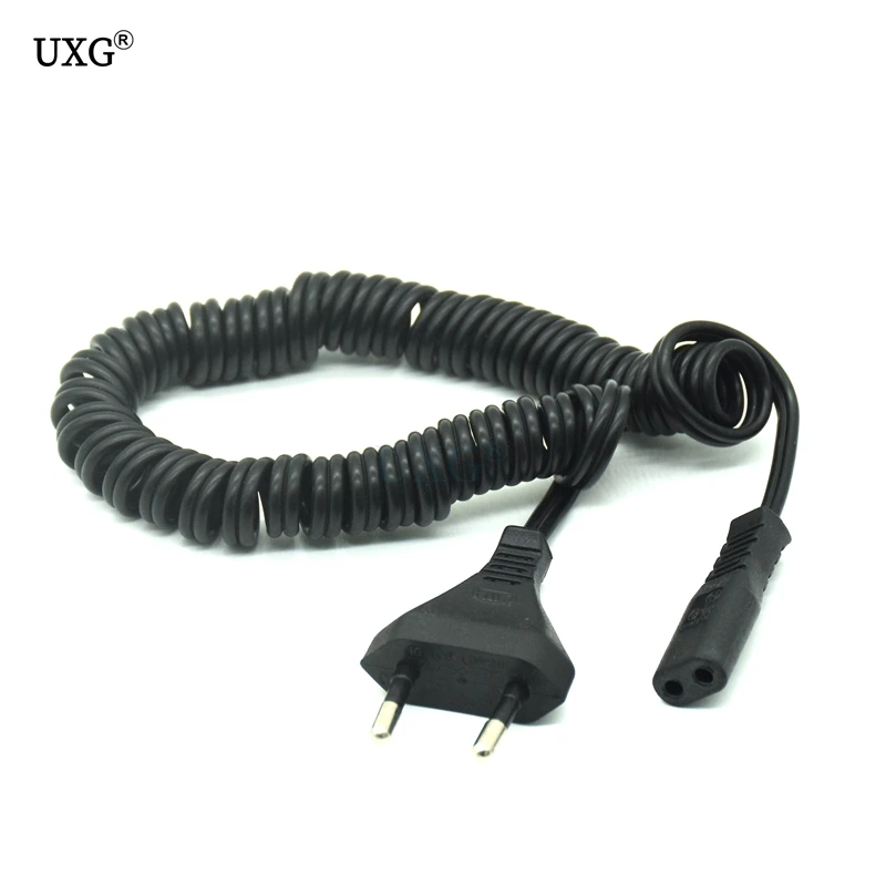 EU Power cable cord Figure 8 C7 to Euro Eu European 2 pin AC Plug EU Spring Strech Power cable for cameras printers notebook 1m