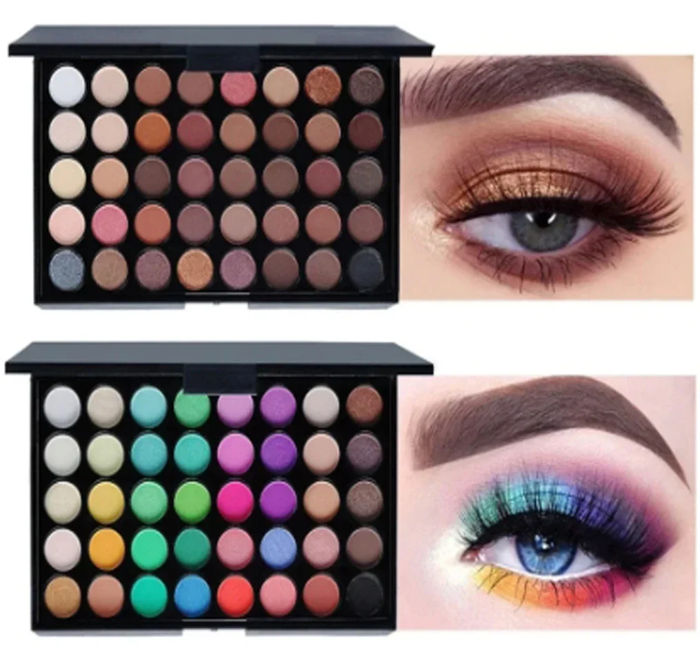 40 Colors Eyeshadow Makeup Palette Matte Shimmer Glitter Eye Shadow Lasting Waterproof Smoky Sequin Eye Makeup Cosmetic Beauty