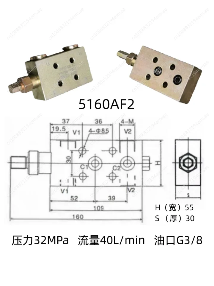 Hydraulic Two-way Balance Valve 25160 25220  5220 5160AFBF Crane One-way Balance Valve Hydraulic Lock Cylinder