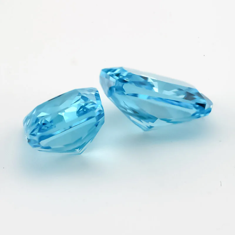 Size 6x8mm~8x10mm 18#Light Sea Blue Octangle Radiant Crushed Ice Cut CZ Stone 5A Zircon Loose Cubic Zirconia Synthetic Gemstone