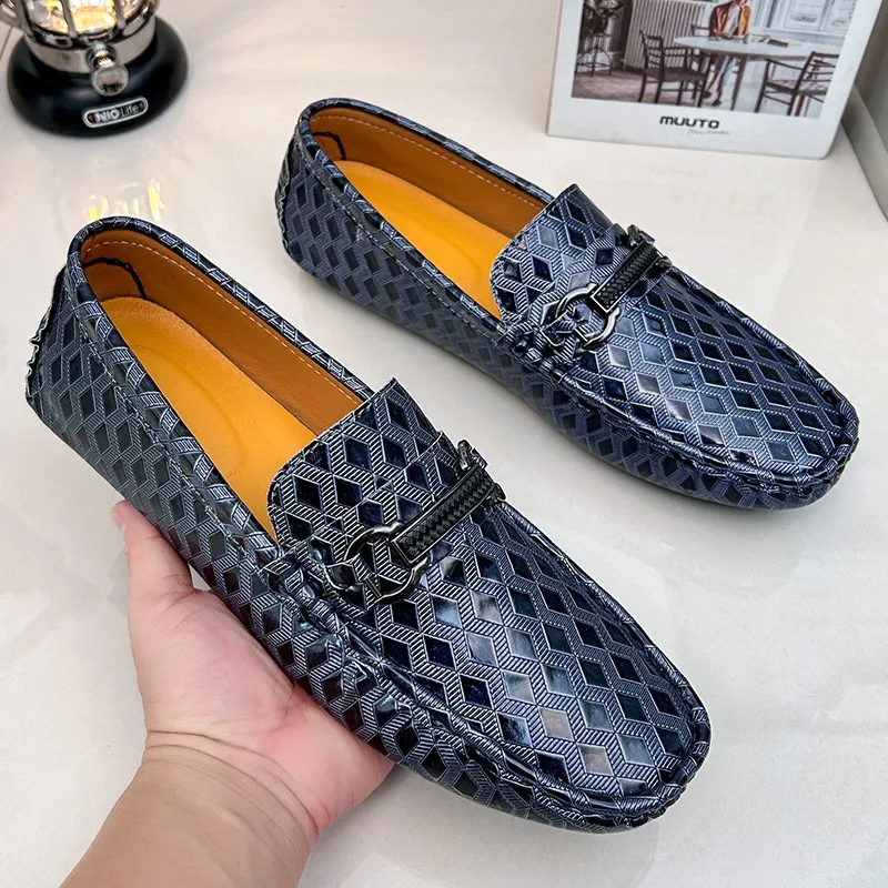 38-48 men's loafers and slip-ons casual loafers shoes for man luxury driving shoes man office mocassin homme en cuir