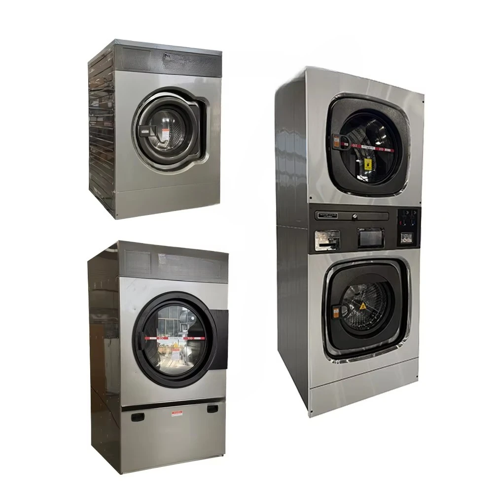 Card laundry coin gas machine operating 10kg stacking washer and dryer