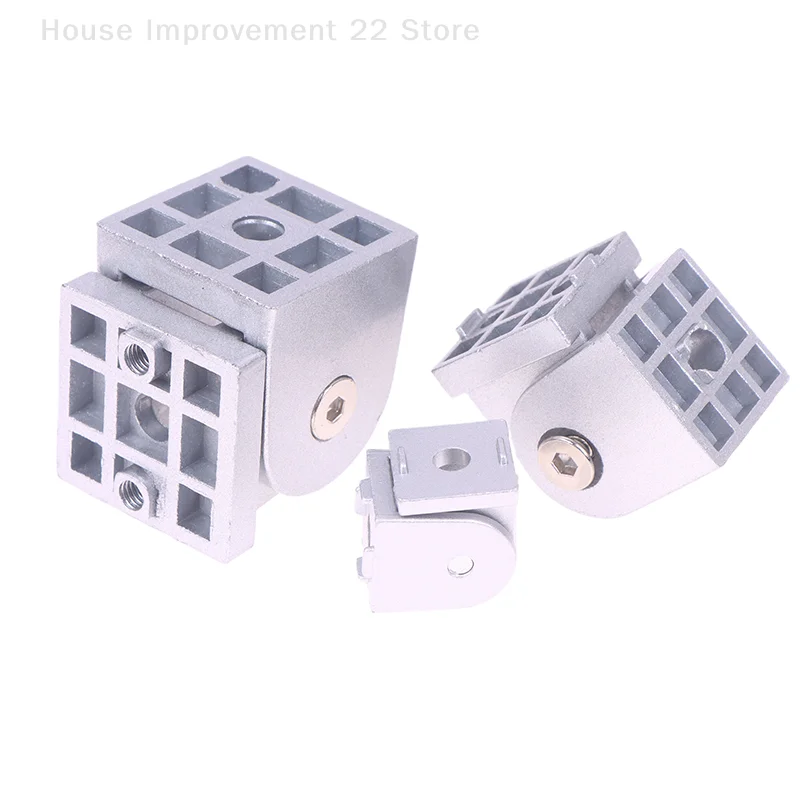 1 Uds 2020/3030/4040 accesorios de bisagra viva de perfil de aleación de Zinc/aluminio conector de junta pivotante Flexible de ángulo recto